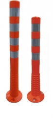 Flexibler Absperrpfosten aus TPE "Flexipfosten" Ø 80 mm, orange, überfahrbar